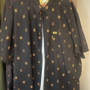 DIXXON Black and Yellow Patterned Men's Shirt